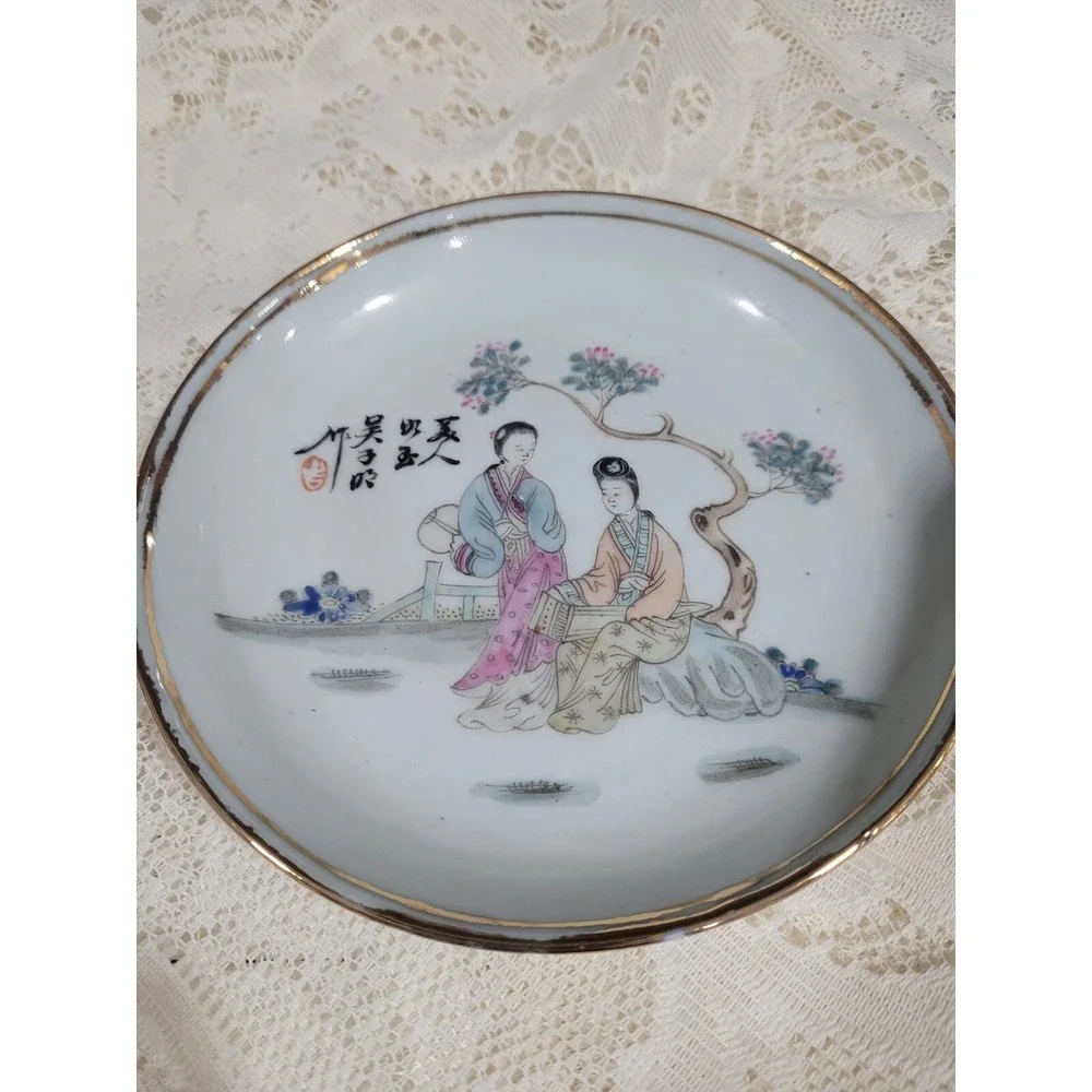Republic Period Famille Rose Porcelian Dish Yu Yuan Chang